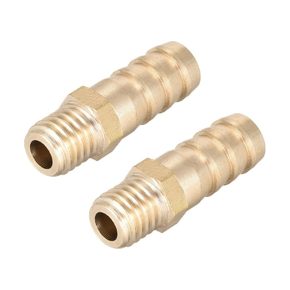 Brass Fitting Connector Metric M10x1.5 Male to Barb Hose ID 10mm 2 pcs