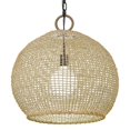 thumbnail image 4 of Golden Lighting 1078-L BLK-BB 20 in. Reed 1 Light Matte Black & Bamboo Large Pendant Ceiling Light, 4 of 5