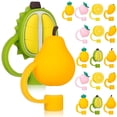 thumbnail image 1 of 18Pcs Pointes de Paille en Silicone Couvrent la Forme de Fruit Pointes de Paille de Boisson Couvercles Bouchons de Paille Réutilisables pour la Décoration, 1 of 5