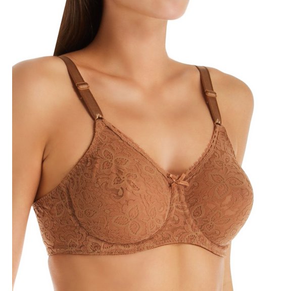 Women's Bali 3432 Lace 'N Smooth Seamless Cup Underwire Bra (Cinnamon Butter 36DD)