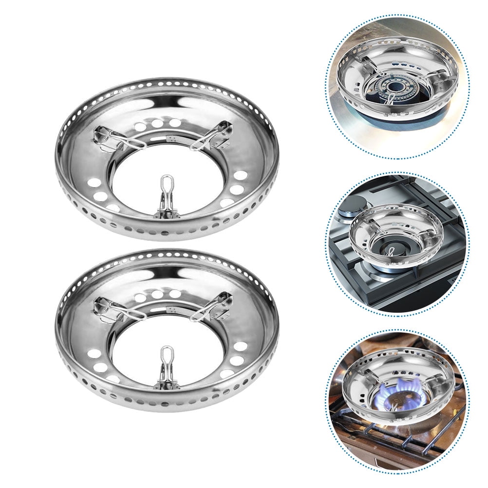 PAMINGONO 2Pcs Stainless Steel Wok Rings Windproof Gas Stove Racks Durable Pan Support