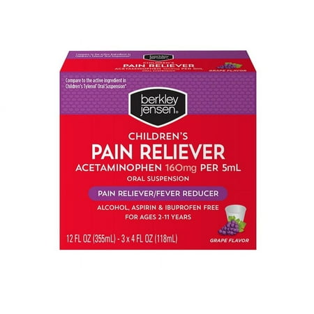Berkley Jensen Children's Grape Flavored Pain Reliever, 3 pk.