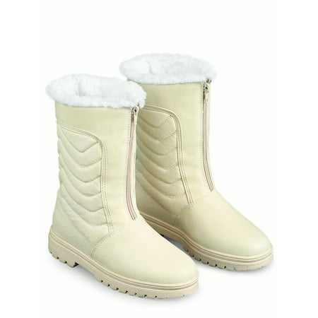 Zip Front Winter Snow Boot with Ice Grips, 11,