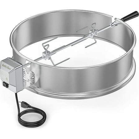 YANGLI Stainless Steel Rotisserie Ring Kit for 22 Inch Charcoal Kettle and Other Similar Grills
