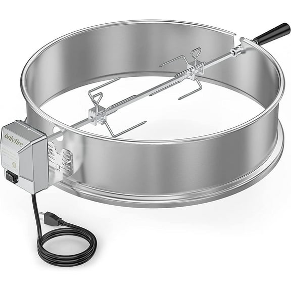 YANGLI Stainless Steel Rotisserie Ring Kit for 22 Inch Charcoal Kettle and Other Similar Grills