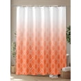 thumbnail image 4 of Fsddascl Orange Morocco Shower Curtain Set - Standard 72" x 72" Washable Bathtub Curtain with 12 Hooks, Geometric Ombre Plaid Abstract Waterproof Fabric Stall Shower Curtains for Bathroom/Bathtub, 4 of 6