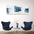 thumbnail image 3 of Blue Abstract Wall Art Decor Modern Canvas Painting 3 Pieces Stretched and Framed Gold Fluid Pictures HD Artwork Canvas Print Wall Art for Living Room Bedroom Bathroom Home Wall Decor 12"x16"x3, 3 of 6