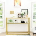 thumbnail image 2 of AWQM Storage Multi 3 Tiers 2 Pieces Marble Coffee Table, 2 Side Table, White/Gold, 2 of 9