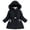 Black, variant on Kids Long Padded Coat, Belted Waist Jacket with Ball Thick Lining, Warm Winter Outerwear for Cold Weather,Size:11-12 Years