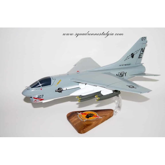 VA-25 Fist of the Fleet USS Ranger A-7E Corsair II Model, LTV, 1/31 Mahogany Scale Model, Navy