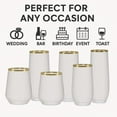thumbnail image 3 of 48 Pack Ribbed Plastic Glasses, 24 9 Ounce Stemless Champagne Flutes & 24 12 Ounce Cups, BPA-Free Disposable Shatterproof Toasting Glasses for Weddings, Bars, and Events (Gold Rim), 3 of 9