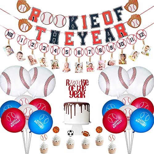 Rookie Year Baseball First 1st Birthday Dinner Plates Party Tableware Supplies Decorations