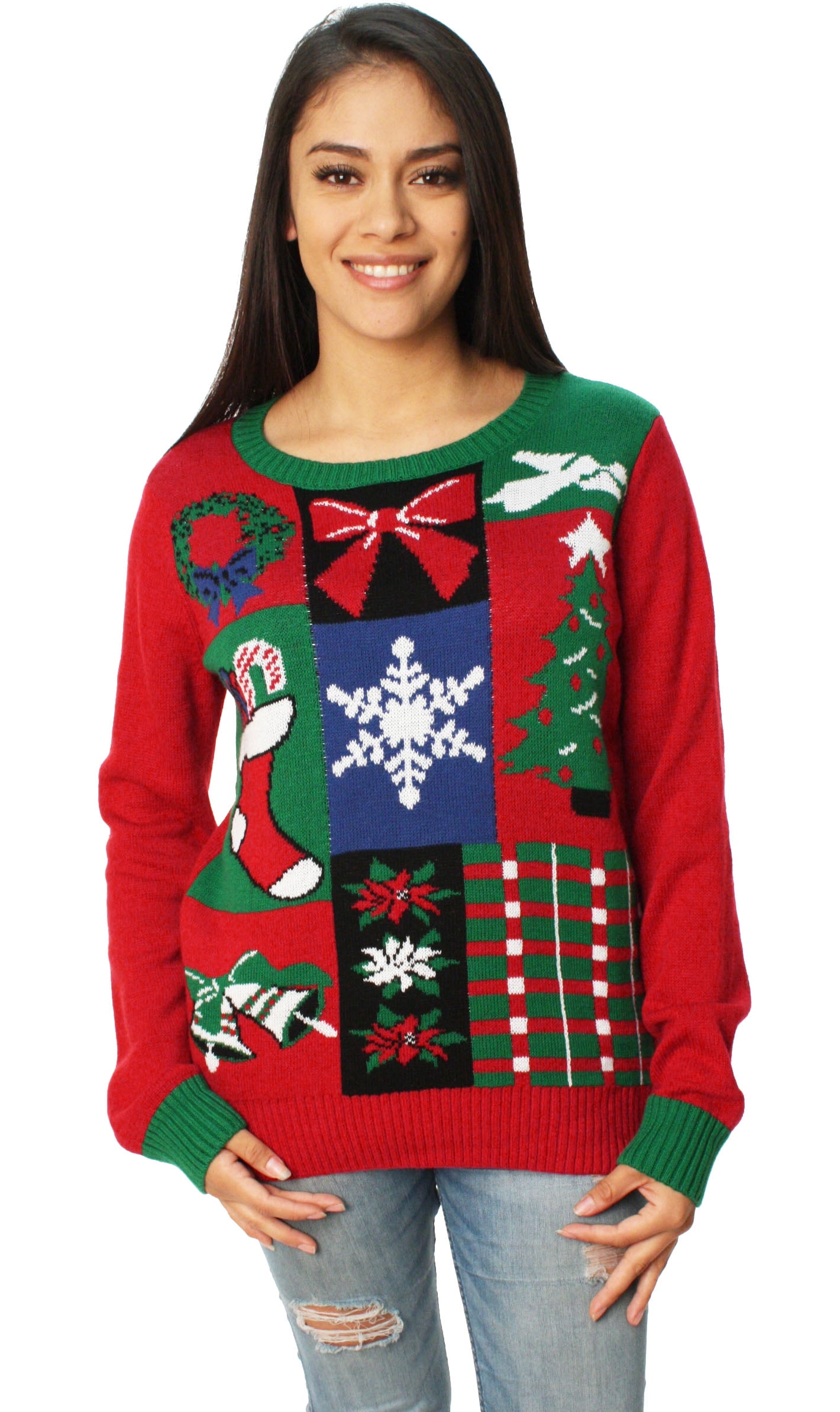 Ugly Christmas Sweater - Ugly Christmas Sweater Women's Christmas Spirit Sweater - Walmart.com 
