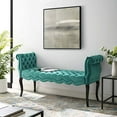 thumbnail image 1 of Modway Adelia Chesterfield Style Performance Velvet Entryway Bench in Teal, 1 of 2
