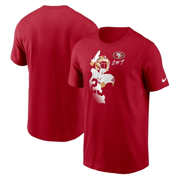 Men's Nike Christian McCaffrey Scarlet San Francisco 49ers Player Graphic T-Shirt