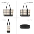 thumbnail image 6 of FORMRS Canvas Laptop Tote Bag for Women with 15.6" Computer Compartments Shoulder Handbag, Beige Plaid Pattern, 6 of 7