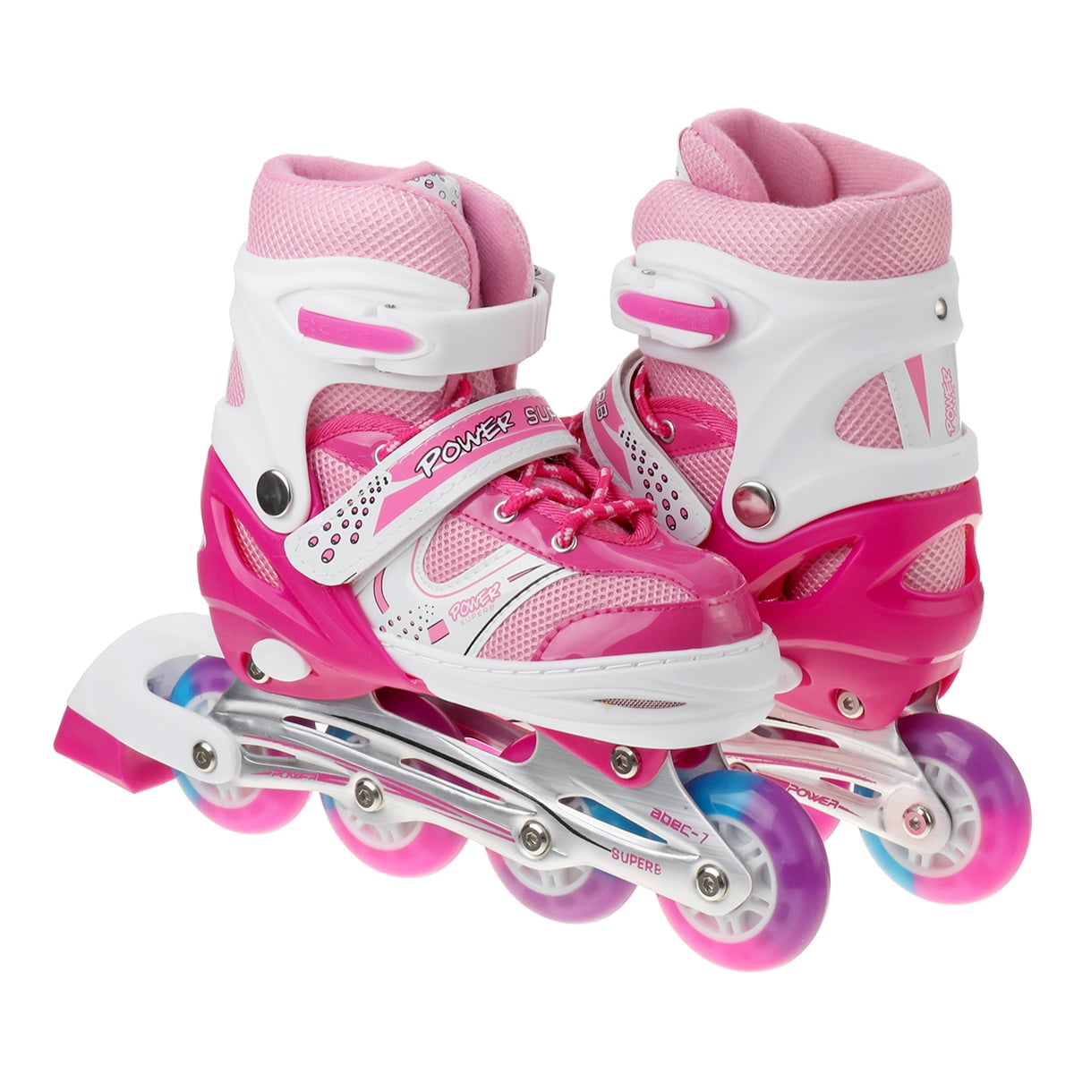 Kids Youth Adjustable Inline Skates w/ Light up Wheels Beginner