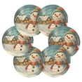 thumbnail image 2 of WOBOGO Colorful Scarf Snowman Coil Coasters Set of 6 Minimalist Cotton Woven 3.94 inch Non-Slip Insulated and Absorbent Home Accessories., 2 of 7