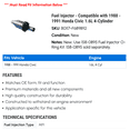 thumbnail image 2 of Fuel Injector - Compatible with 1988 - 1991 Honda Civic 1.6L 4-Cylinder 1989 1990, 2 of 2
