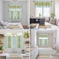 thumbnail image 6 of Aqua Stripes Lemon Kitchen Curtains Sets for Windows 36 Inch Length, Spring Botanical Plant Vertical Line Rod Pocket Window Treatments Tier Curtains and Valances Set for Bedroom/Bathroom, 6 of 8