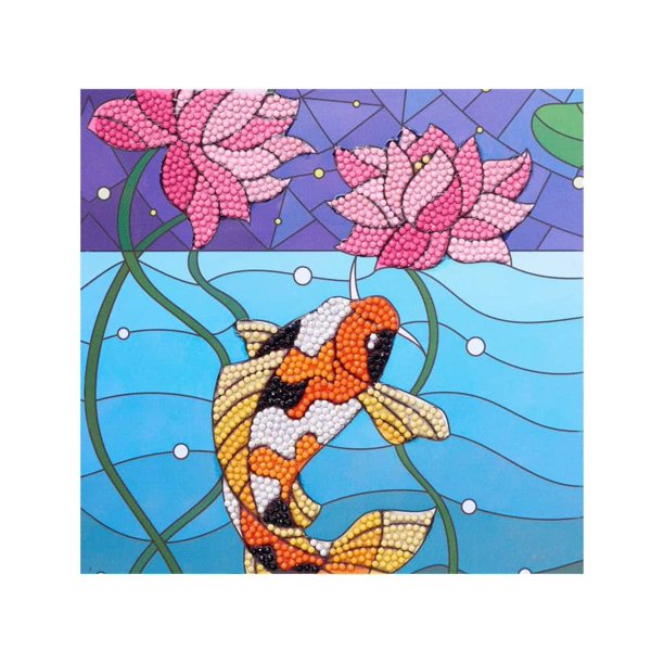 1pk Diamond Art Kit 8x8 Beginner Stained Glass Koi Walmart Com 1pk Diamond Art Kit 8x8 Beginner Stained Glass Koi Walmart Com