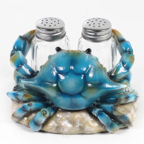 FC Design 5"W Blue Crab Salt & Pepper Shakers Statue Sculpture Ornament Decoration Home/Room Decor and Unique Gift Ideas for Housewarming, Holidays and Birthdays