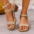 thumbnail image 4 of Viluyesy Womens Heeled Sandals, Ankle Strap Sling Back Square Toe Ladies Block Heels Dressy Shoes Khaki US7.5, 4 of 8