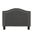 thumbnail image 5 of Poundex Twin Burlap Fabric Upholstered Bed Frame with Slats in Charcoal, 5 of 6