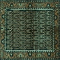 thumbnail image 1 of Ahgly Company Machine Washable Indoor Square Persian Turquoise Blue Traditional Area Rugs, 6' Square, 1 of 4