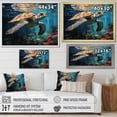 thumbnail image 4 of Designart "Turtle Encounter Green Blue Marine Animals III" Marine Animals Wall Decor, 4 of 5
