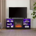 thumbnail image 5 of TV Furniture Modern 58'' Electric Fireplace TV Stand with USB, LED Lights | Black | MDF, 5 of 26