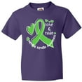 thumbnail image 3 of Inktastic Love and Care Mental Health Awareness Green Ribbon Youth T-Shirt, 3 of 5