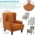 thumbnail image 5 of Eurhowing 1-Pack Wingback Chair Slipcovers with Cushion Cover, Stretch Velvet Soft Armchair Covers, Wingback Chair Furniture Protector, Orange, 5 of 10