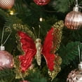 thumbnail image 6 of CuiLiyq Simulated Christmas Tree Decoration Butterfly, 6.7" x 6.3" Double Layer Hollow Three Dimensional Butterfly With Clip, for Home Holiday Wedding Party Wreath Decoration, Red, 6 of 6
