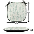 thumbnail image 5 of Floral Chair Seating Cushion, Floral Pattern Moderate Essential Botanical Herbs Flower Plants Fresh Twigs Theme, Soft Seat Pads for Office with Anti-slip Backing, 16"x16", Green Cream, by Ambesonne, 5 of 7