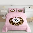 thumbnail image 2 of Castle Fairy Female Men Women Kawaii Ribbon Bow Sport Billiards 3 Pieces Queen Comforter Set,Jungle Animal Cheetah Print Ultra Soft Bedding Sets,Pink Brown Bedding Comforter Set Breathable, 2 of 8