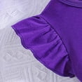 thumbnail image 6 of UngA Girls 2 Piece Outfits Flutter Sleeve Cute Butterfly Print Peplum Top with Skinny Pants Set Toddler Kids Summer Spring Clothes 7-8 Years,Purple, 6 of 6