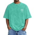 thumbnail image 2 of Christian T Shirts for Men 2026 Summer Casual Short Sleeve Crewneck Washed Vintage Shirt Christian Cross Graphic Tees, 2 of 7