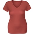 thumbnail image 2 of emmalise women's plain short sleeve t-shirt v-neck top junior & plus sizes, 2 of 2