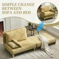 thumbnail image 5 of Yardi Yarda Foldable Sofa Bed, 3-in-1 Convertible Sleeper, Mid-Century Modern Decor Recliner with Three Pillows for Indoor, Yellow, 5 of 5