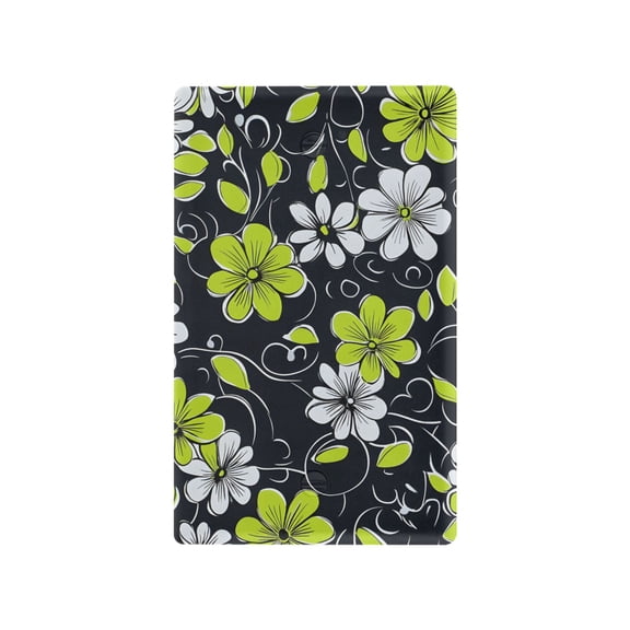 Yayeee Blank Wall Plate Cover 1-Gang 4.5"x2.7" Home Unused Decorative Outlet, White Flower Pattern