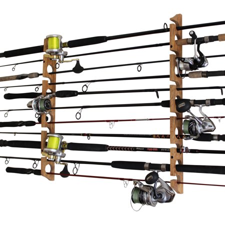 UPC: 0858316006779 | Rush Creek Creations 2 in 1  11 Fishing Rod Wall and Ceiling Rack