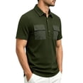 thumbnail image 2 of Men's Summer Solid Casual Shirt Tops Turndown Collar Short Sleeve Loose Fit Multi-Pocket Button Down Polyester Blend Breathable Quick Dry Fishing Hiking Workout Beach Vacation, 2 of 9