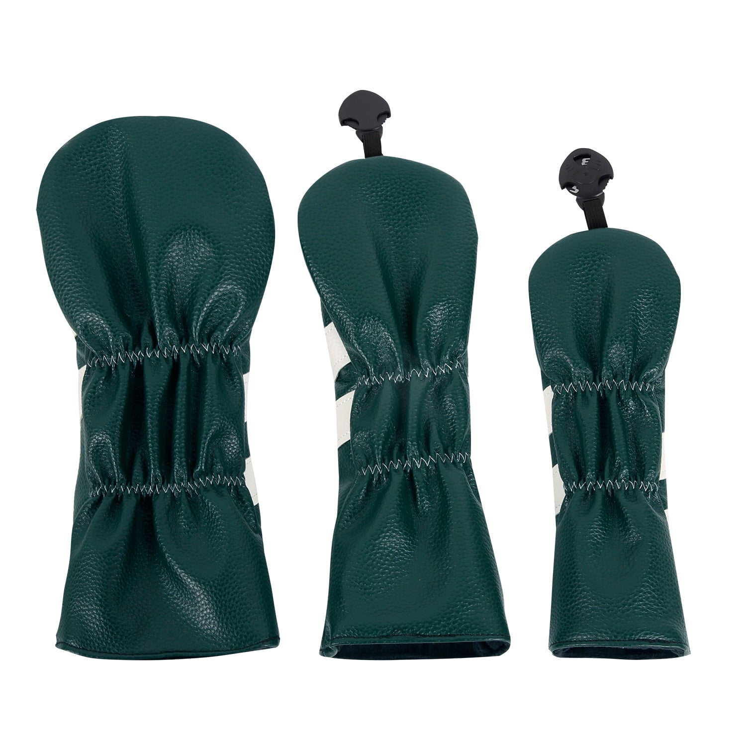 Leather Golf Covers Driver 1 3 5 Headcovers 3 Piece Set Teal with White