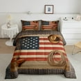 thumbnail image 2 of Erosebridal Ensemble de Couette Vintage Cowboy pour Lit Simple, Couette en Duvet Drapeau Américain, Réversible 2 Pcs, 2 of 8