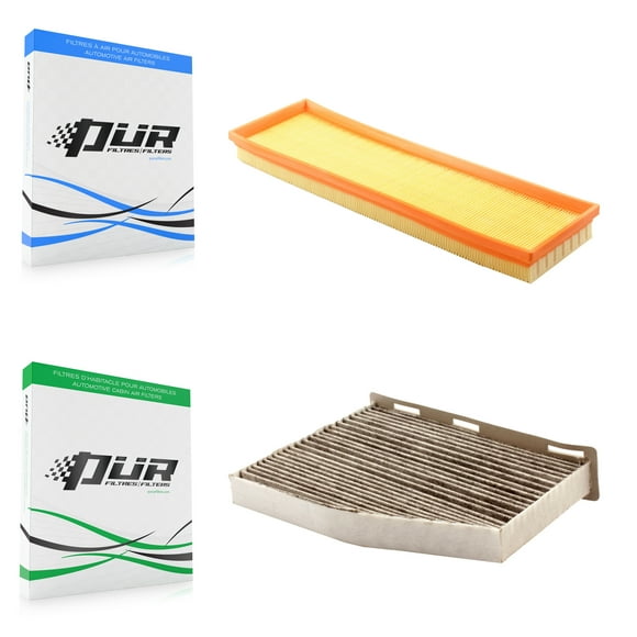 PUR 1x Air + 1x Cabin Filter (2 Total) Kit for Car Volkswagen Jetta Passat Golf Beetle Rabbit KFL-100094