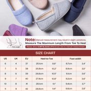 EverFoams Womens' Memory Foam Comfort Knit House Shoes Light Weight Terry Cloth Loafer Slippers with Anti-Skid Rubber