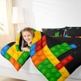 thumbnail image 4 of Manfei Kids Building Blocks Boy Full Size Comforter Sets, Funny Construction Game Bedding Comforter Set, Colorful Bricks Bedding Sets, Reversible 3-Piece, 4 of 8
