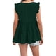 thumbnail image 3 of SAYOO - Chaleco holgado con volantes y plisado con cuello en V para mujer, informal, sin mangas, a la moda SAYOO Estilo de ocio, 3 of 4