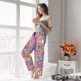 thumbnail image 4 of Uemuo Peace Love and Dove Flower Power Pattern Women's Wide Leg Palazzo Lounge Pants with Pockets Light Weight Loose Comfy Casual Pajama Pants-X-Large, 4 of 9